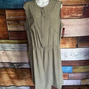 Sage & White Print Dress